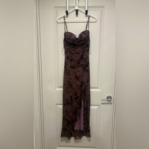Fashion Nova Purple Floral Maxi Dress